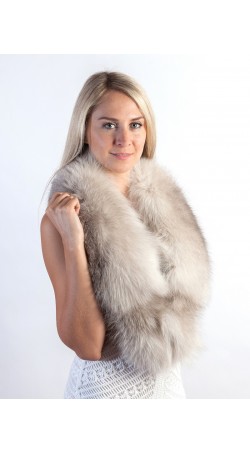 Grey fox fur collar